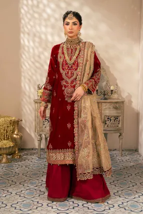 3 Piece Embroidered Velvet Suit | SF-W24-29