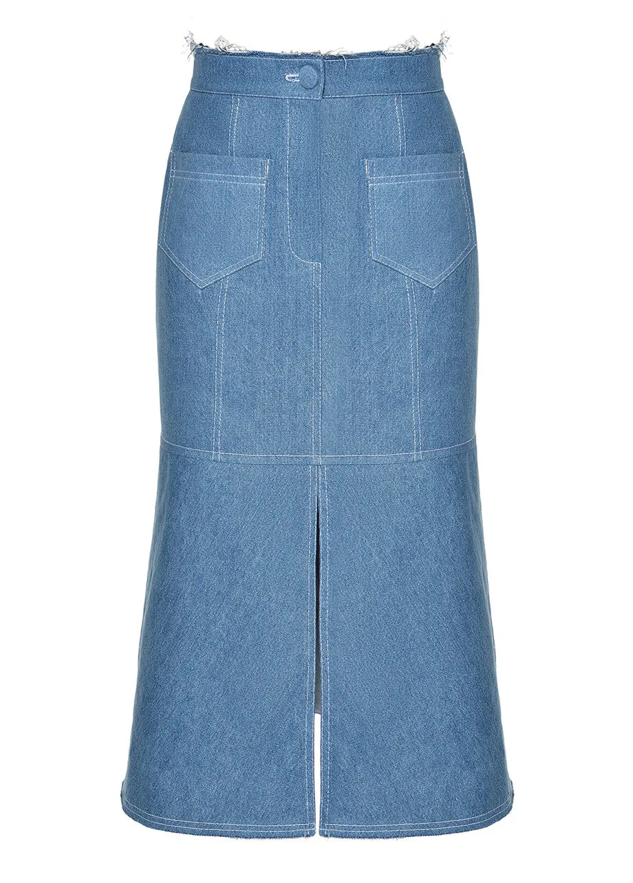 Aqua Denim Skirt