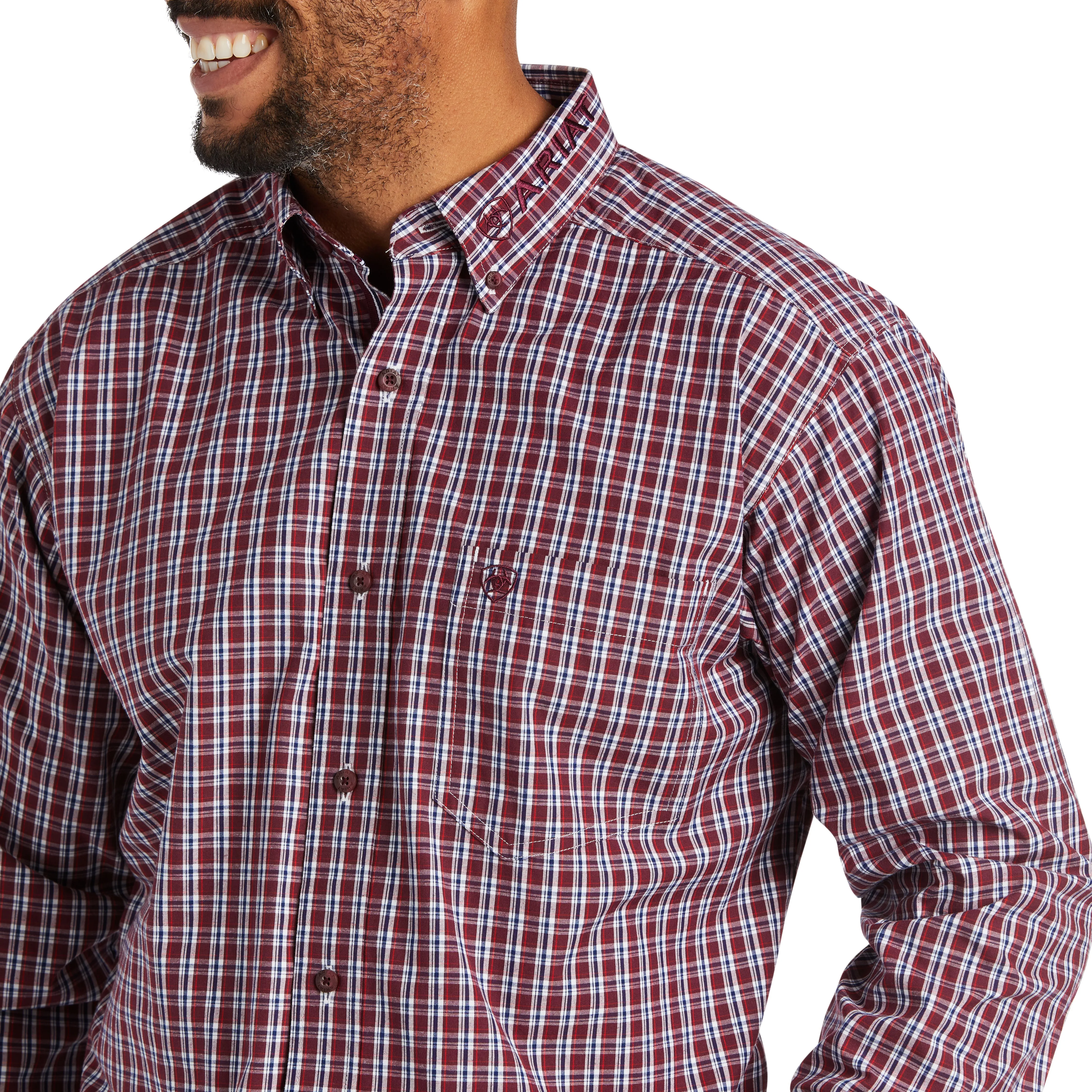 Ariat Men's Team Waylen Pomegranate Button Down Shirt 10038087