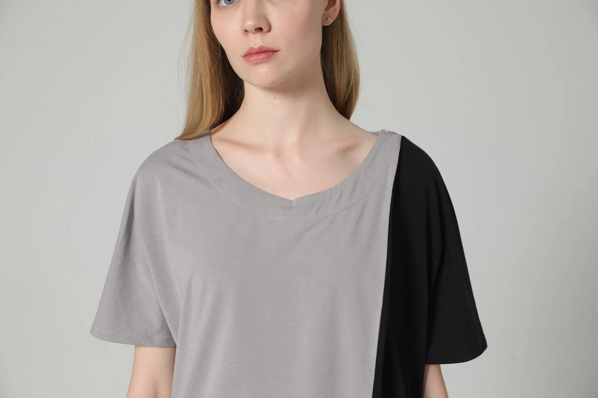 Bamboo Two Tone Short Sleeve Top