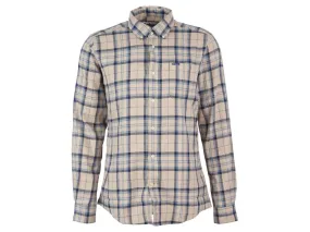 Barbour Deer Park Tailored Button-down Collar Shirt in Blue & Beige Plaid