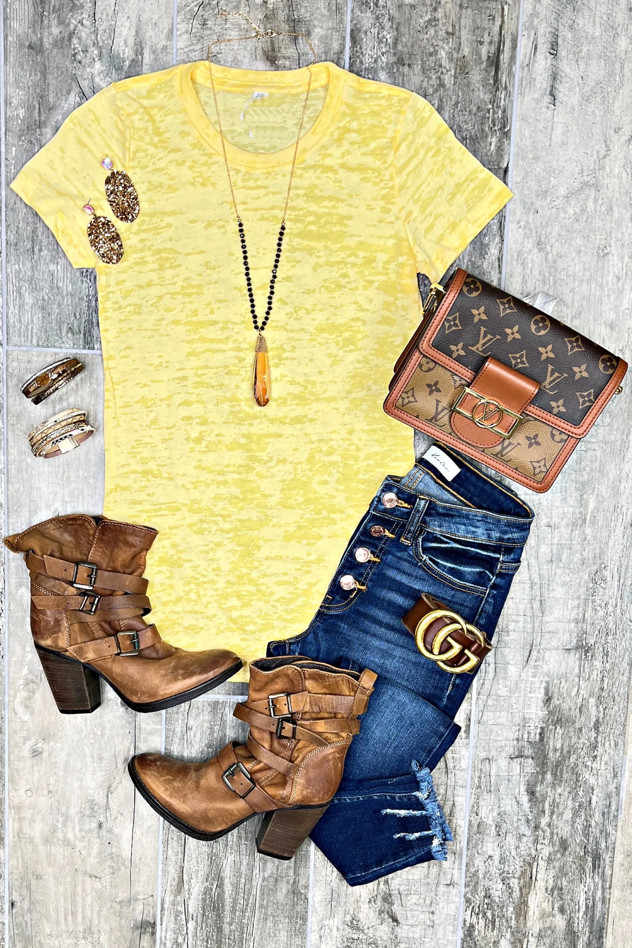 BASIC BURNOUT TEE - YELLOW