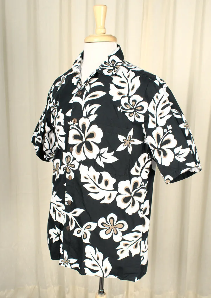 Black & White Hibiscus Shirt