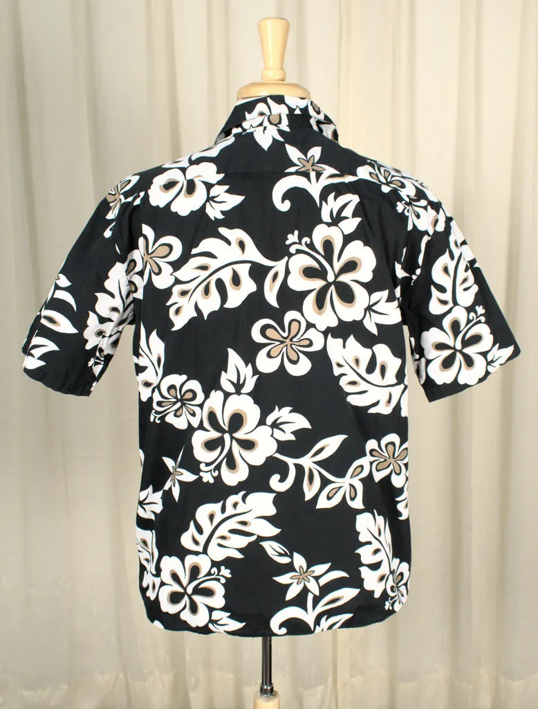 Black & White Hibiscus Shirt