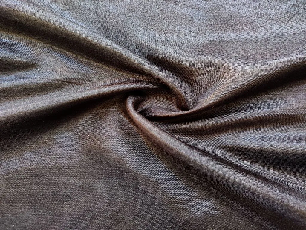 Black Plain Rose Silk Fabric