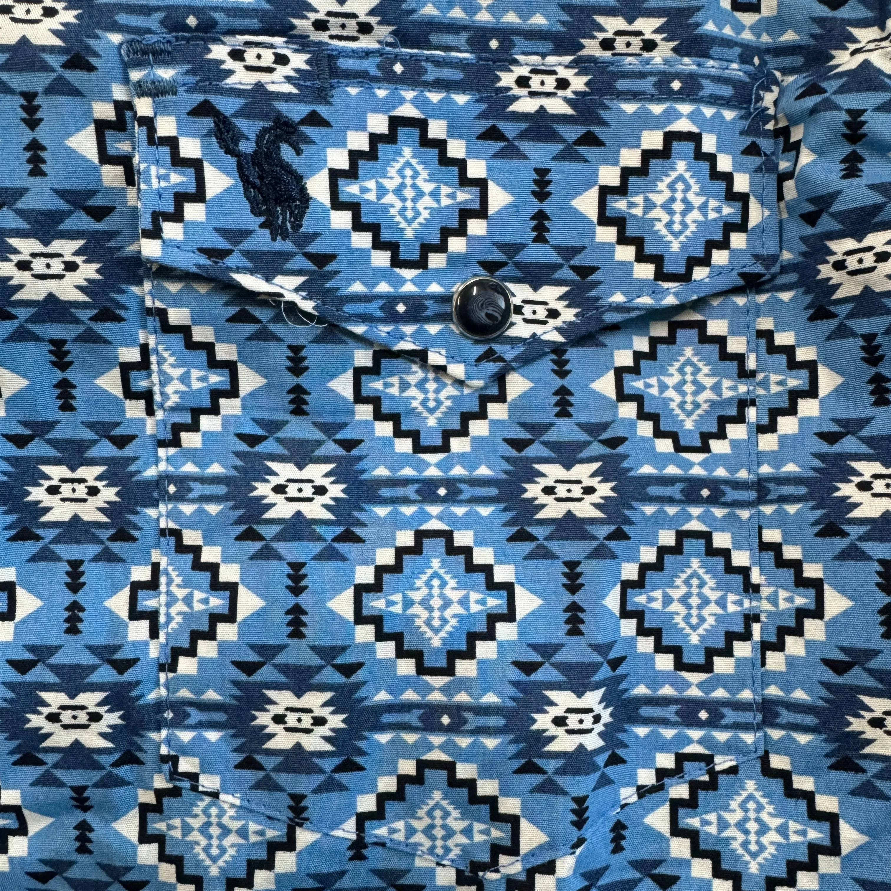 Blue Aztec Snap Buttons