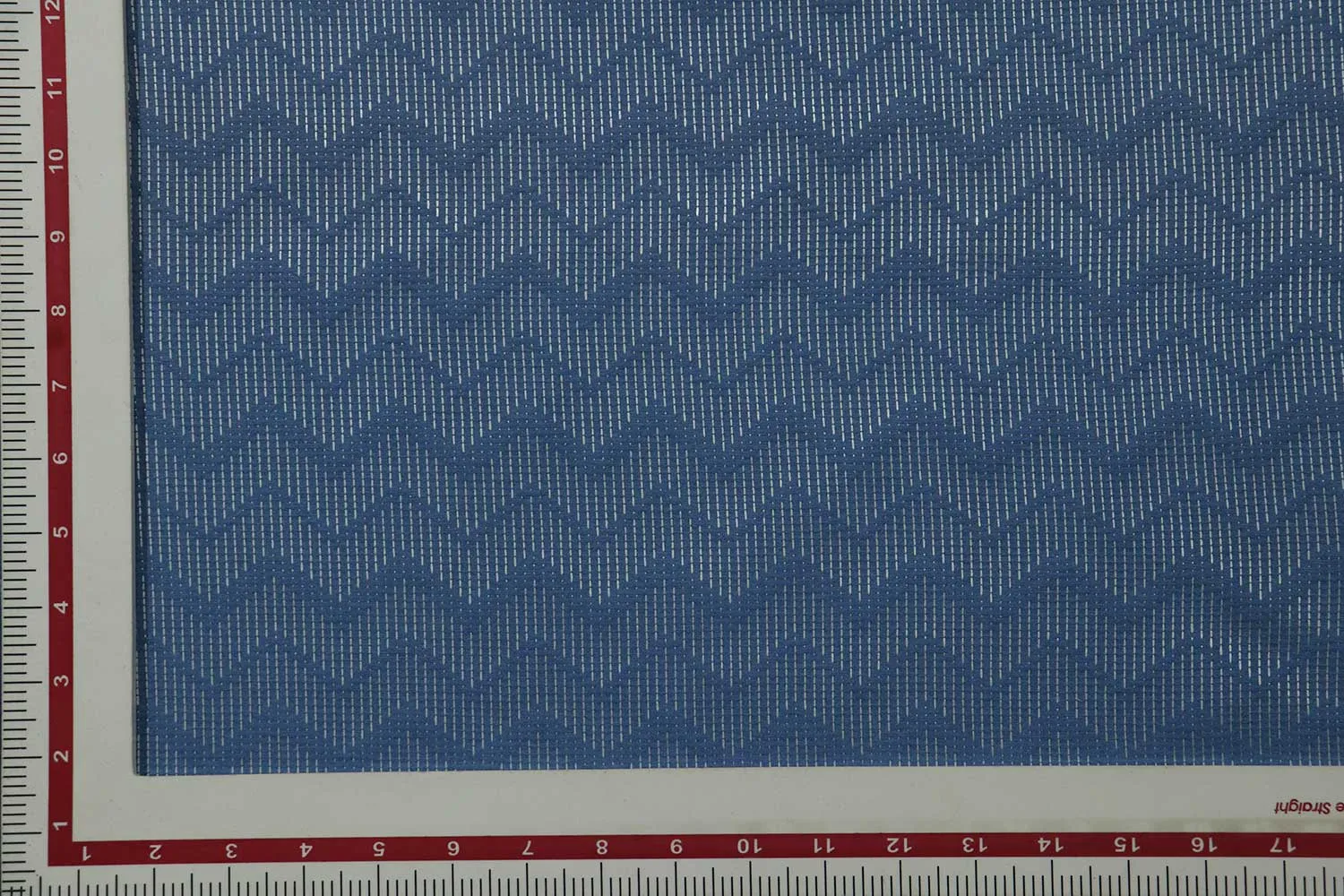 Blue Chevron Cotton Silk Dobby Fabric