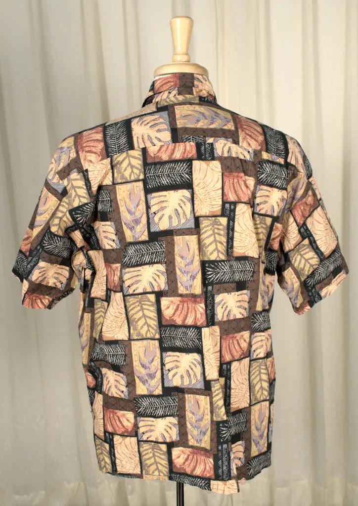 Brown Palm Leaves Tiki Shirt