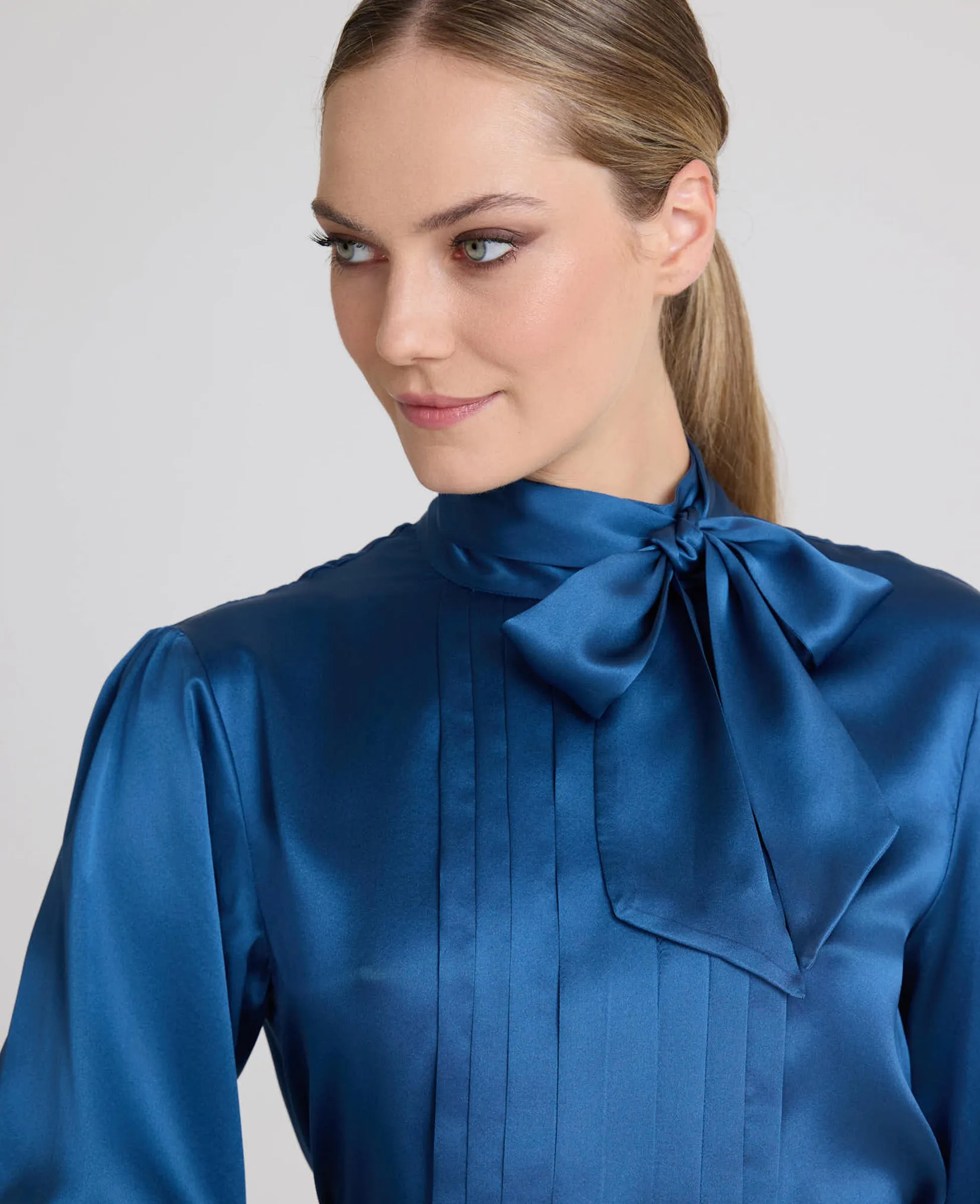 Cara Liberty Silk Pleat Front Blouse