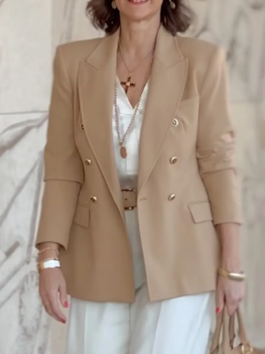 Cotton Double Breasted Blazer