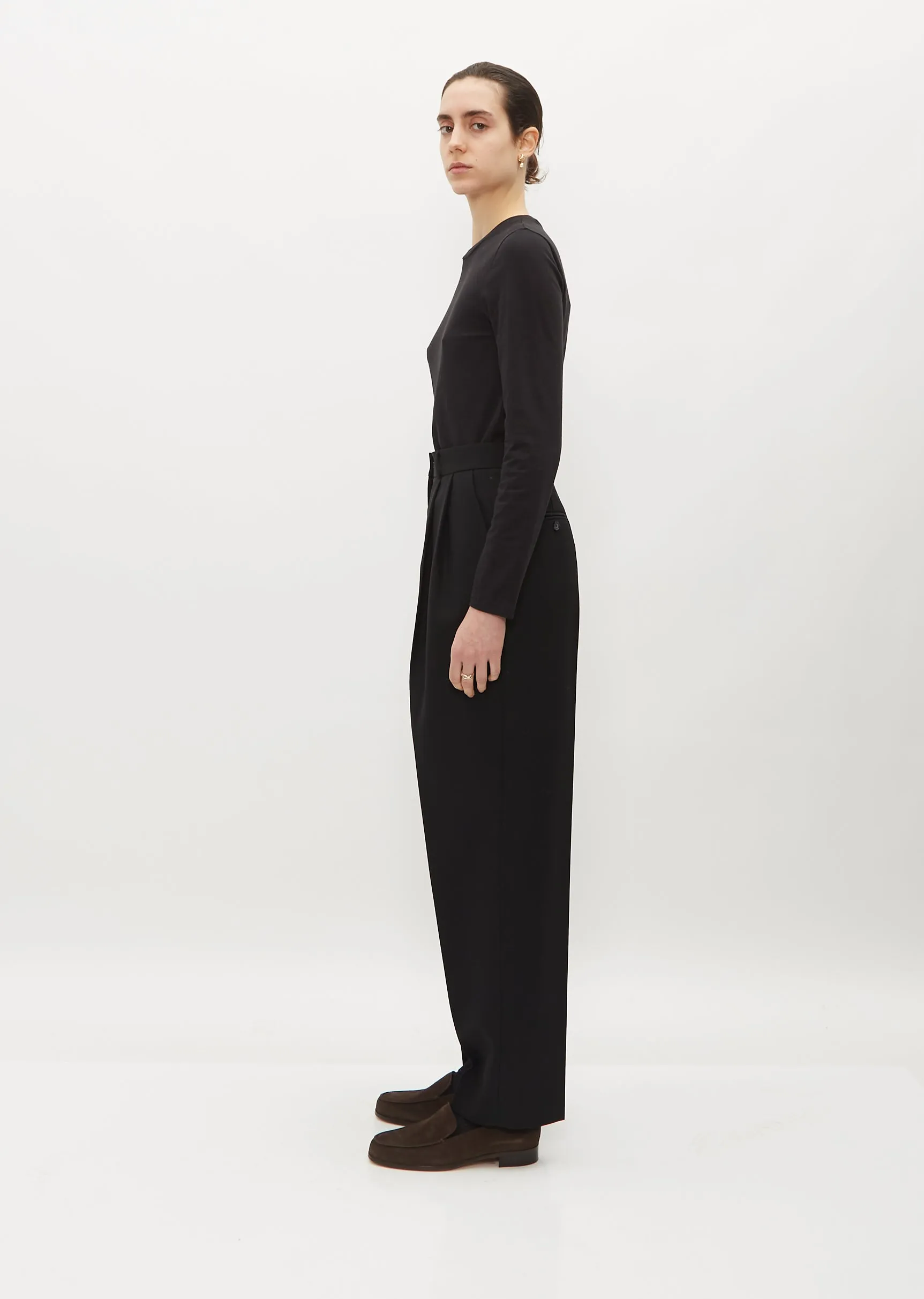 Double-Pleated Tailored Trousers