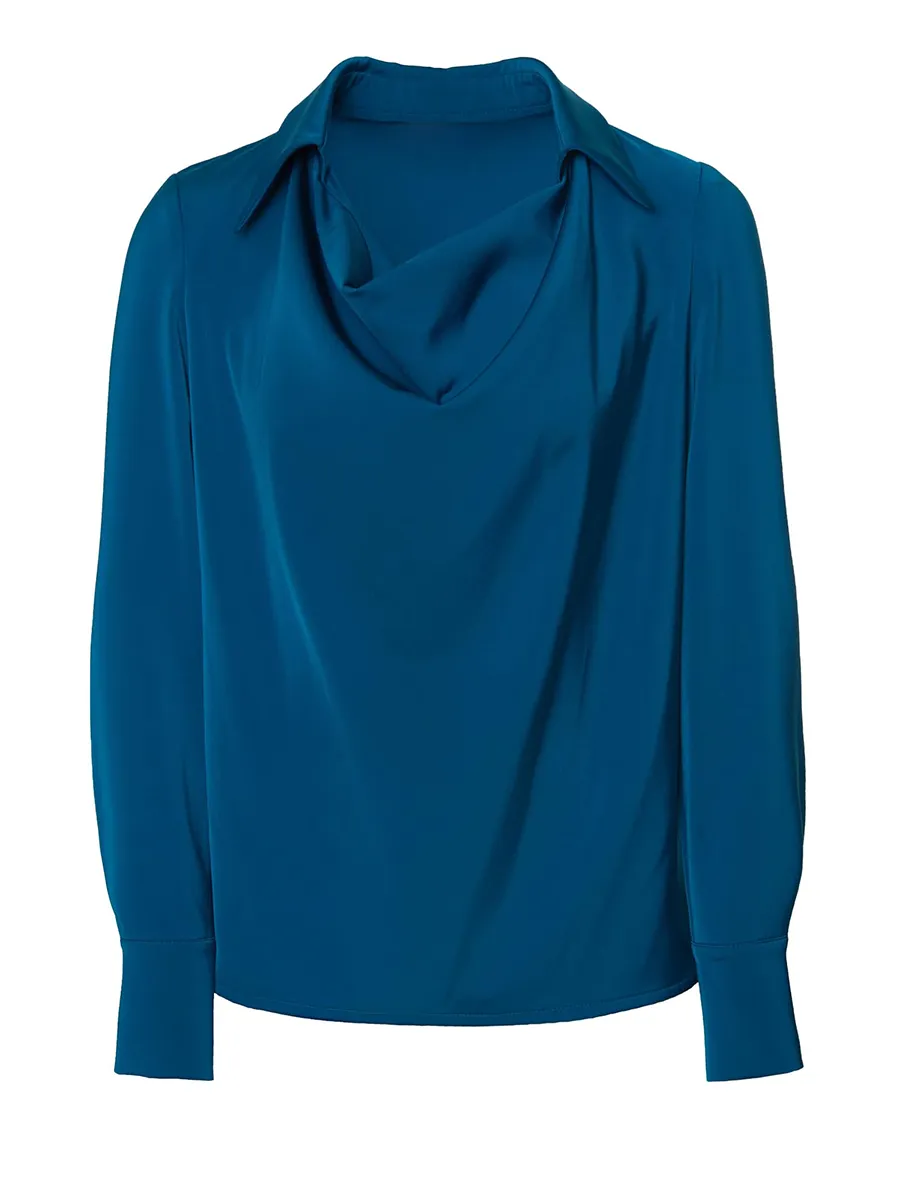 Draped Satin Blouse