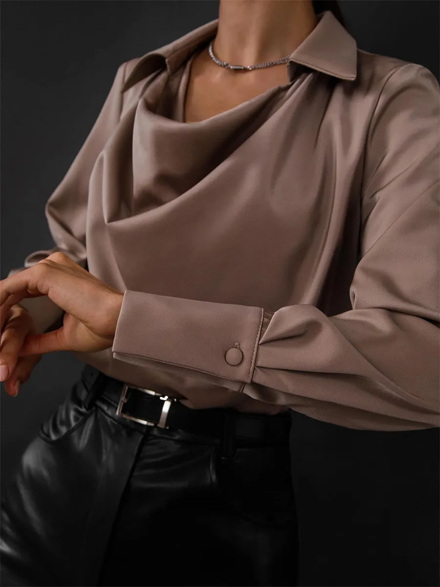 Draped Satin Blouse