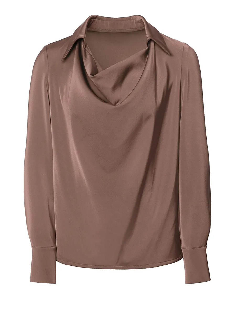 Draped Satin Blouse