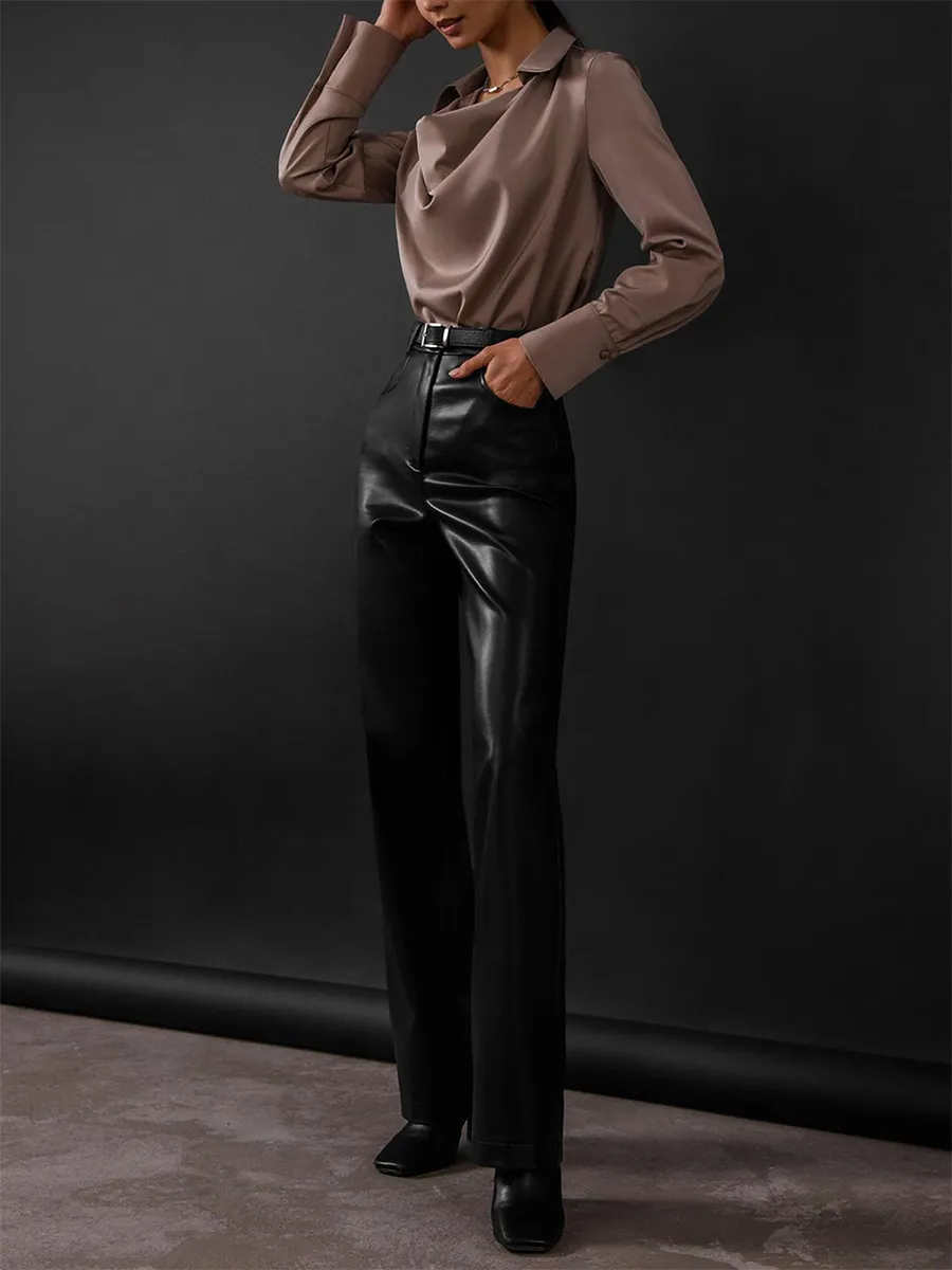 Draped Satin Blouse