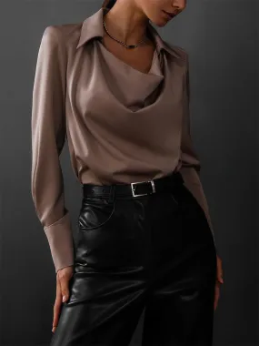 Draped Satin Blouse