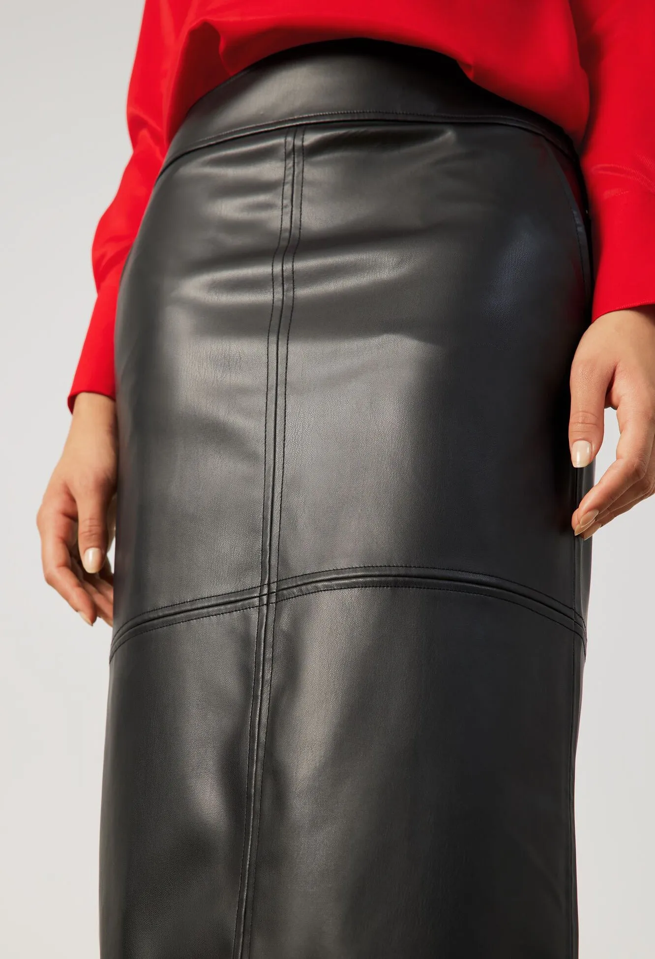 Faux Leather Pencil Skirt