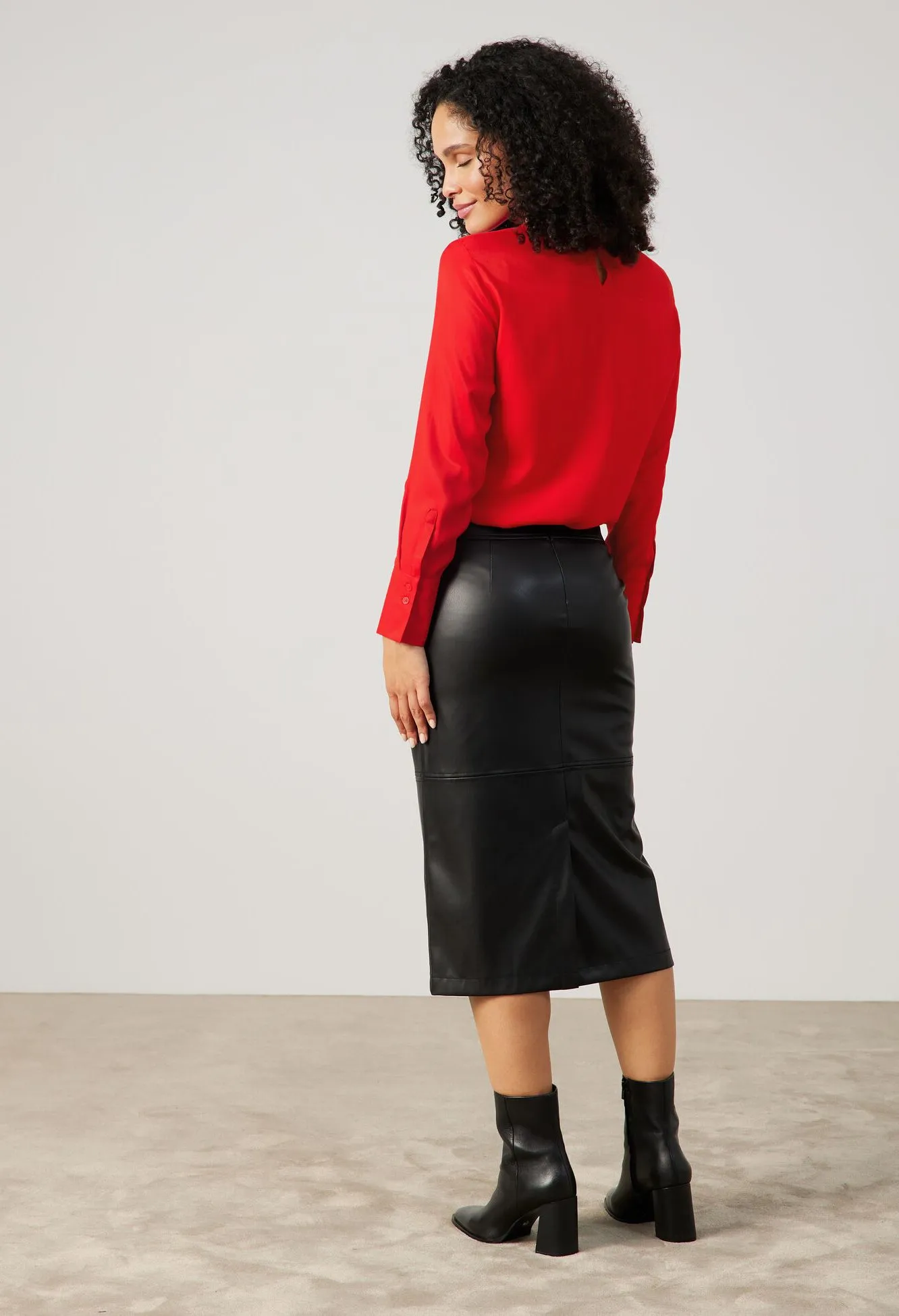 Faux Leather Pencil Skirt