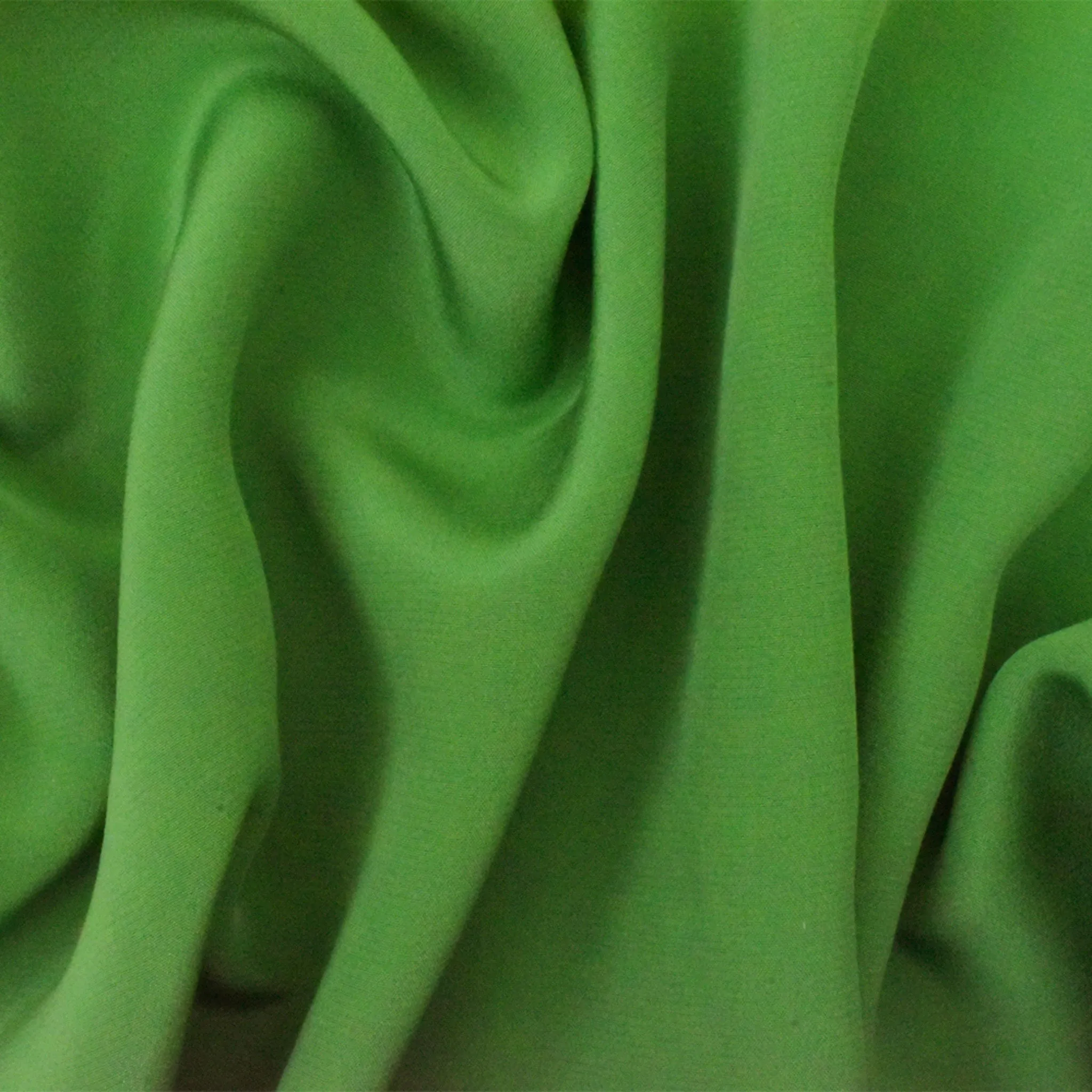 Green Famous Designer Silk Crepe De Chine Woven Fabric