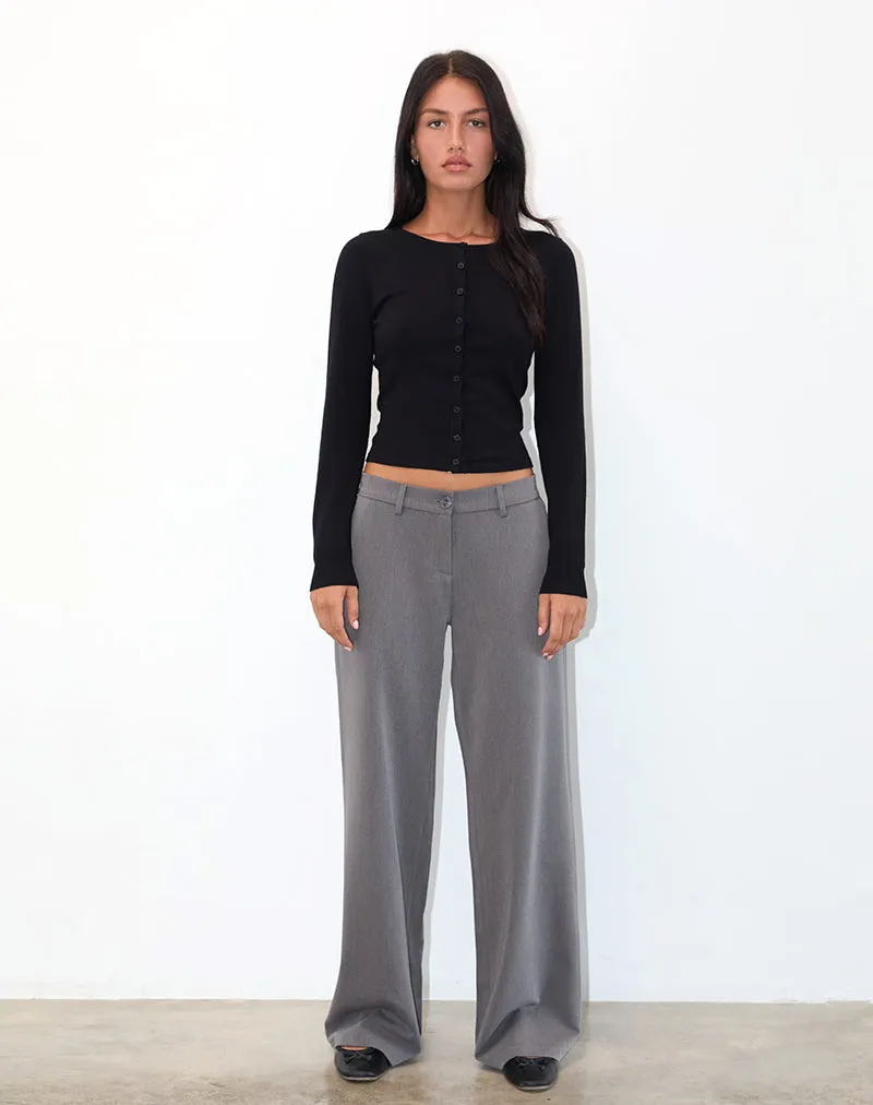 Halda Wide Leg Trouser in Charcoal