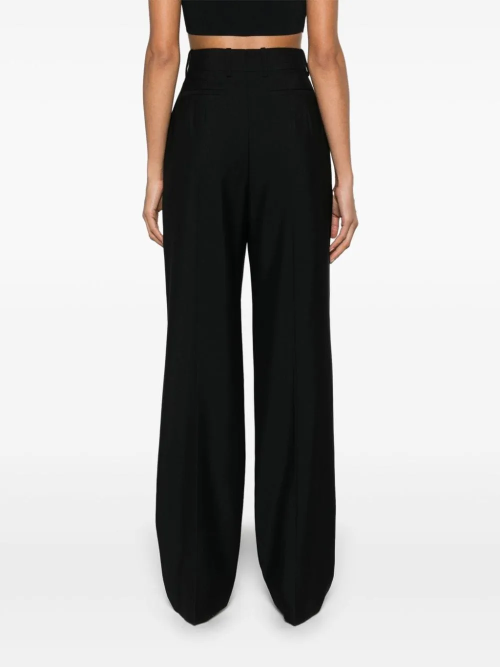 High-Waisted Tailored Wool Trousers