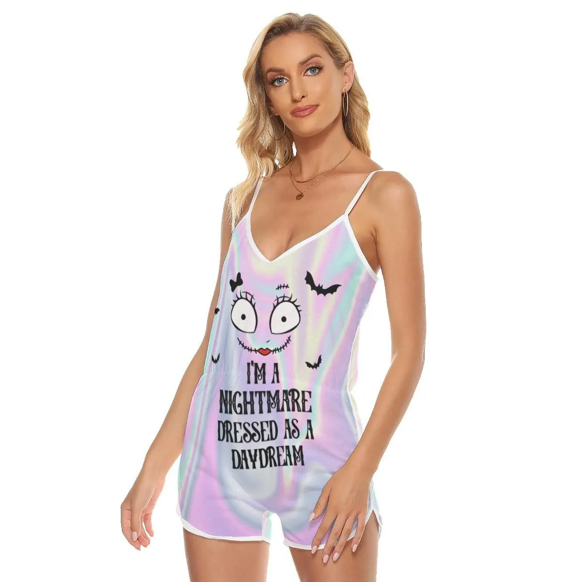 Hologram Nightmare V-neck Cami Romper