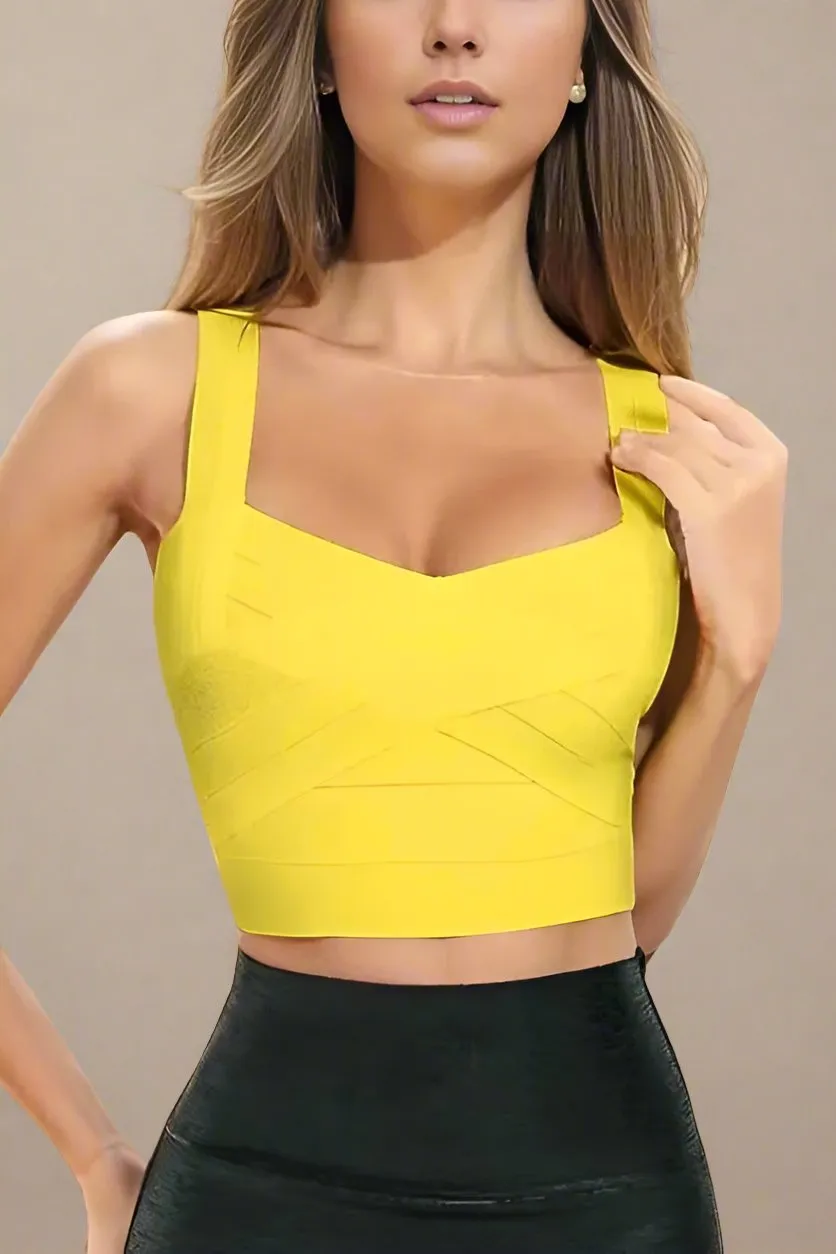 Jay Bandage Crop Top - Sun Yellow