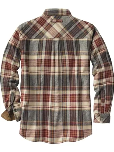 Legendary Whitetails Standard Buck Camp Flannel, Long Sleeve Plaid Button Down Casual Shirt for Men with Corduroy Cuffs, Fall & Winter Clothing, Cedarwood, Large