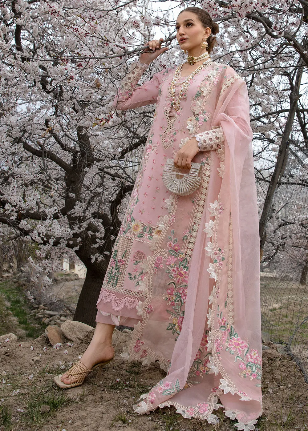 Luxury Lawn '24 by Crimson | Believe In Her - Blush Pink