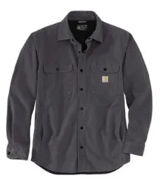 Men's Rugged Flex Relaxed Fit Canvas Fleece Lined Shirt Jac