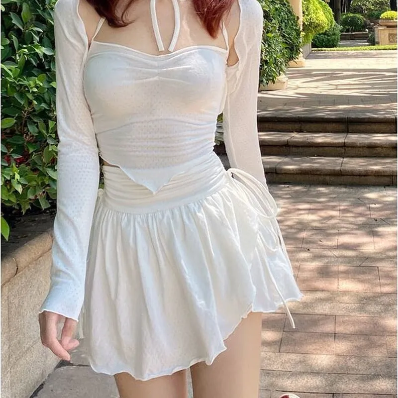 New Sexy Cute White Mini Skirt