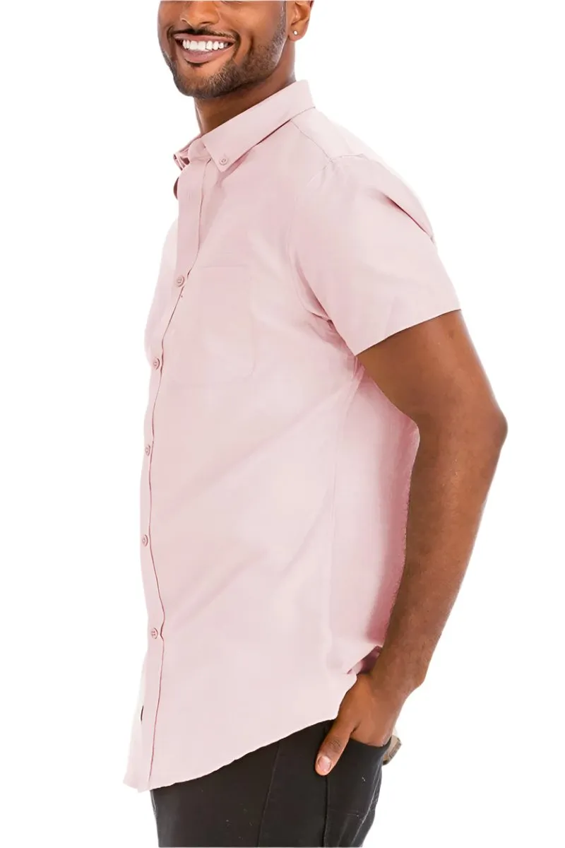 Pink Signature Short Sleeve Button Down Shirt