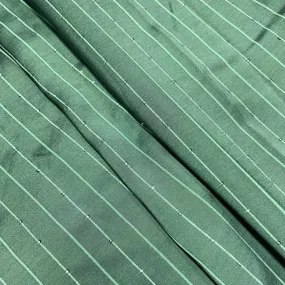 Pista Green Stripes Butti Rangila Sequence Silk Fabric (Wholesale)