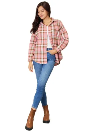 Plaid Collared Long Sleeve Button-Up Shirt