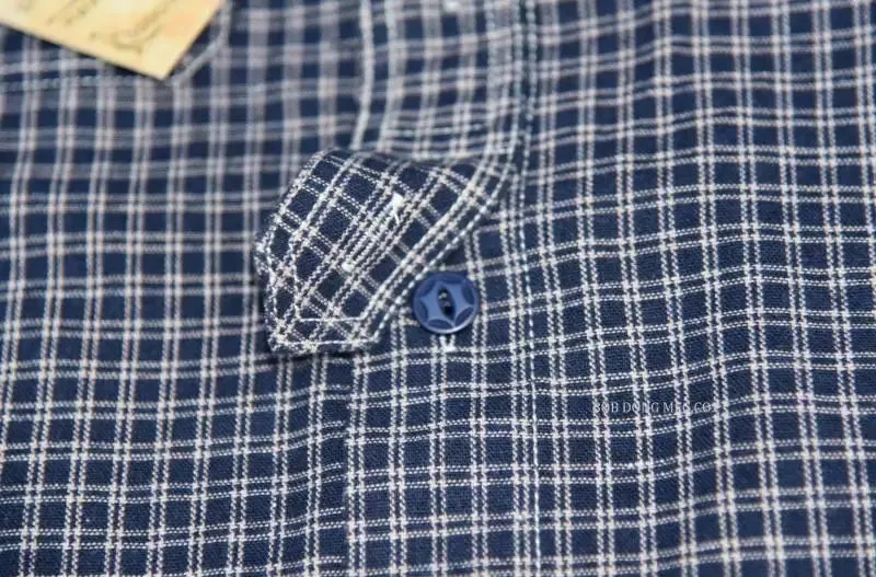 Plaid Short Sleeve Work Shirts with Retro Button Down