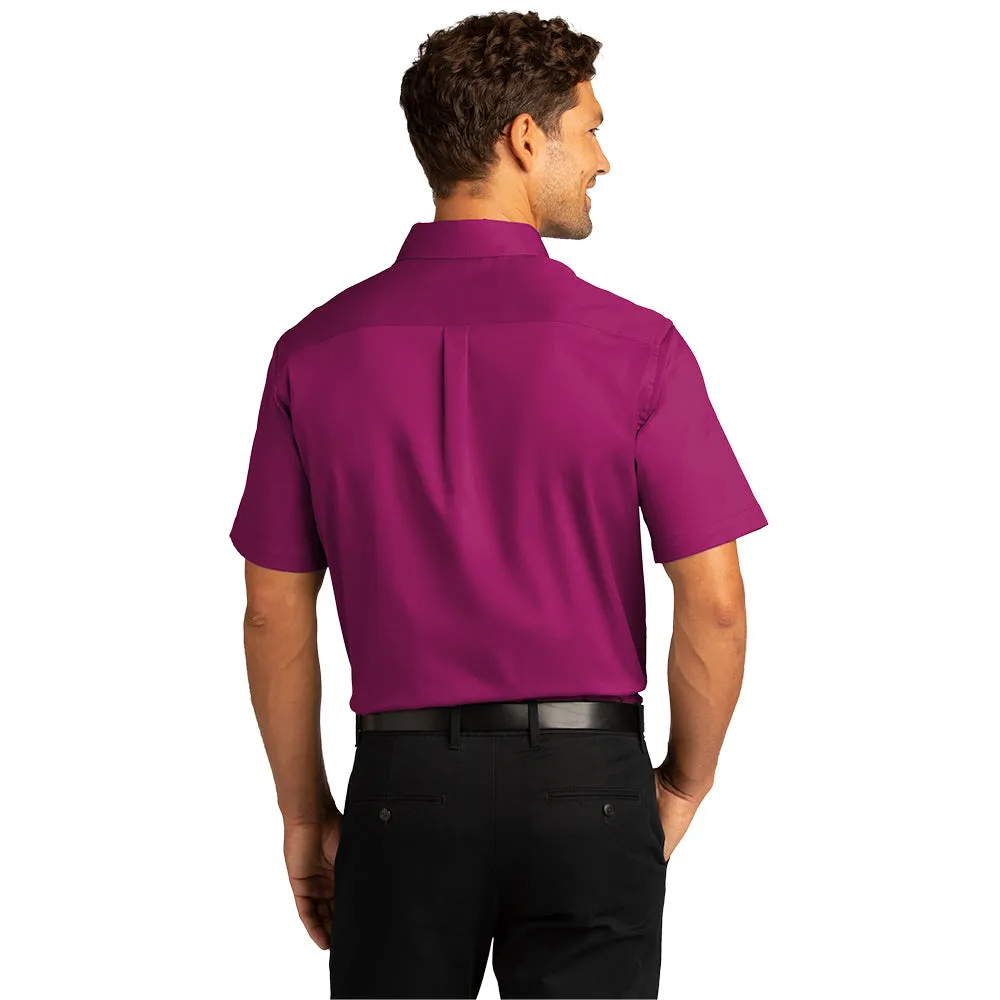 Port Authority® Short Sleeve SuperPro React™ Twill Shirt- Wild Berry