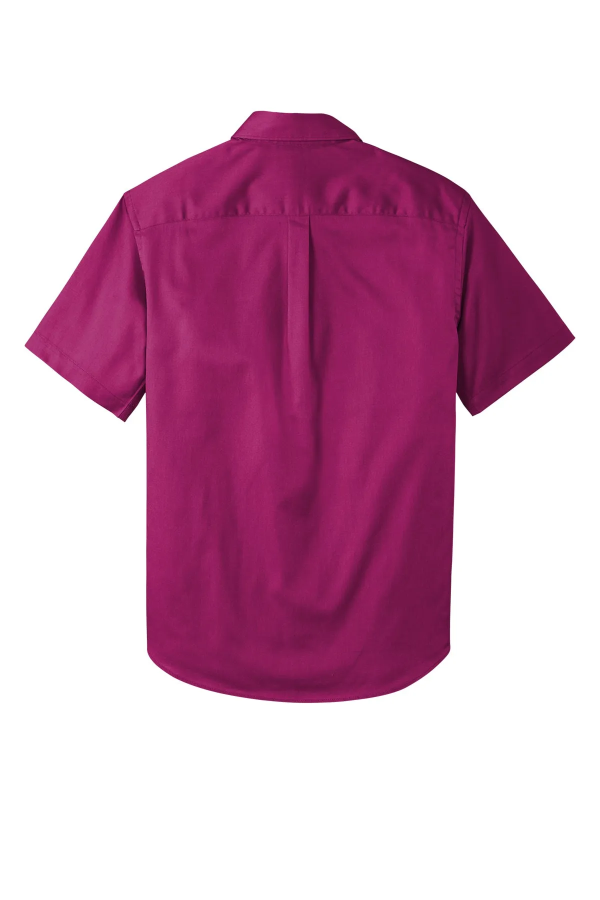 Port Authority® Short Sleeve SuperPro React™ Twill Shirt- Wild Berry