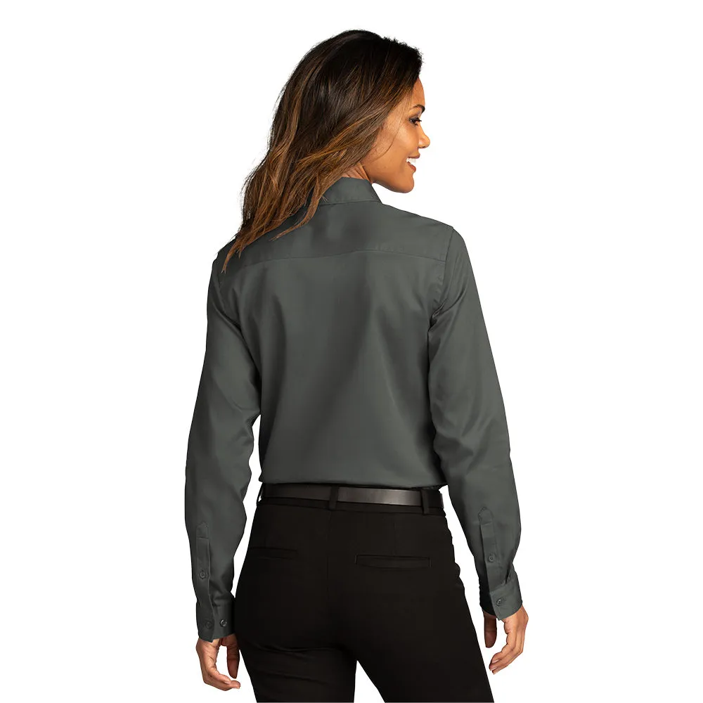 Port Authority® Women's Long Sleeve SuperPro React ™ Twill Shirt - Storm Grey