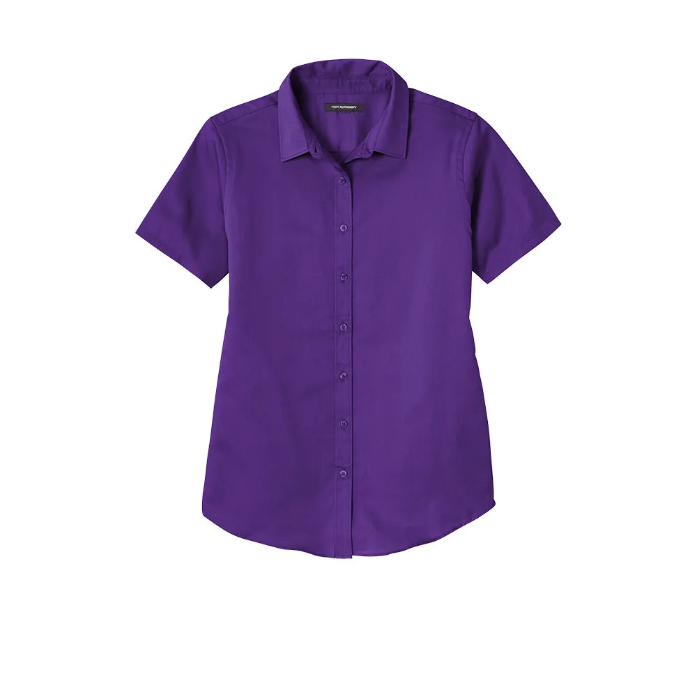 Port Authority® Women's Short Sleeve SuperPro React ™ Twill Shirt - Purple