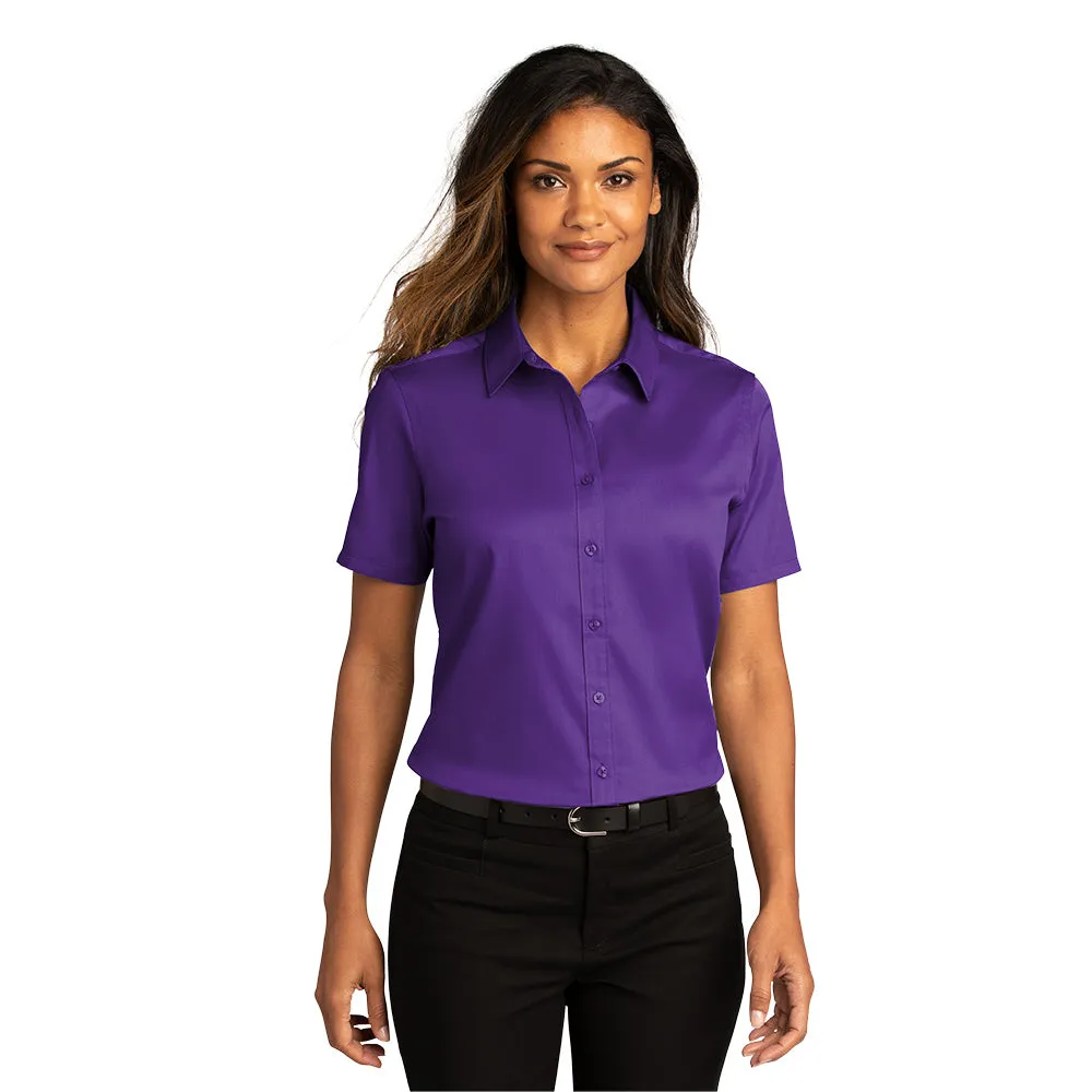 Port Authority® Women's Short Sleeve SuperPro React ™ Twill Shirt - Purple