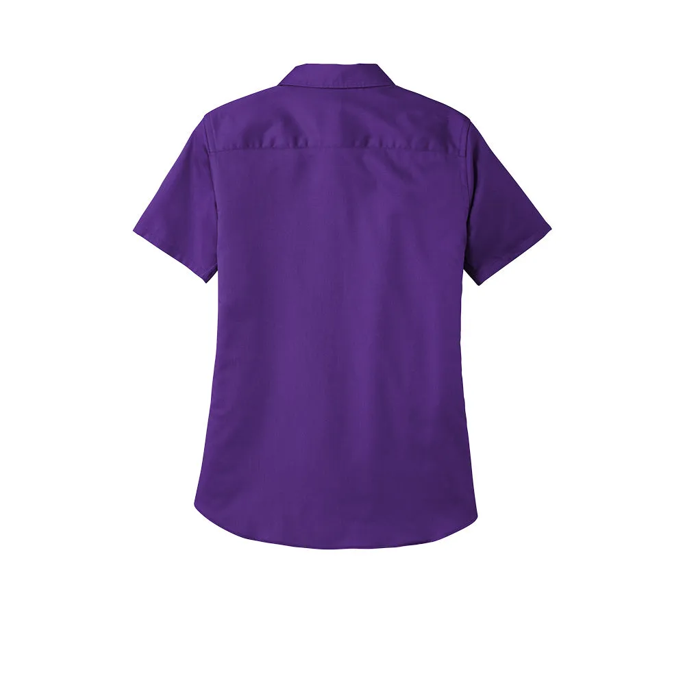 Port Authority® Women's Short Sleeve SuperPro React ™ Twill Shirt - Purple