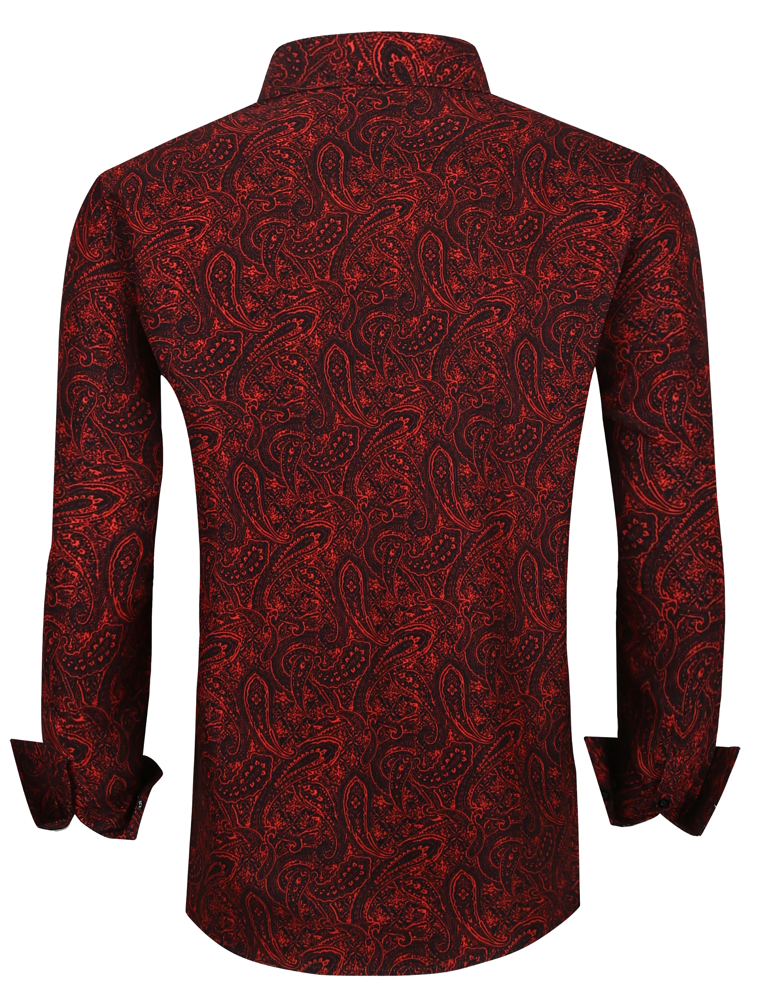 PREMIERE SHIRTS: Red & Black Paisley