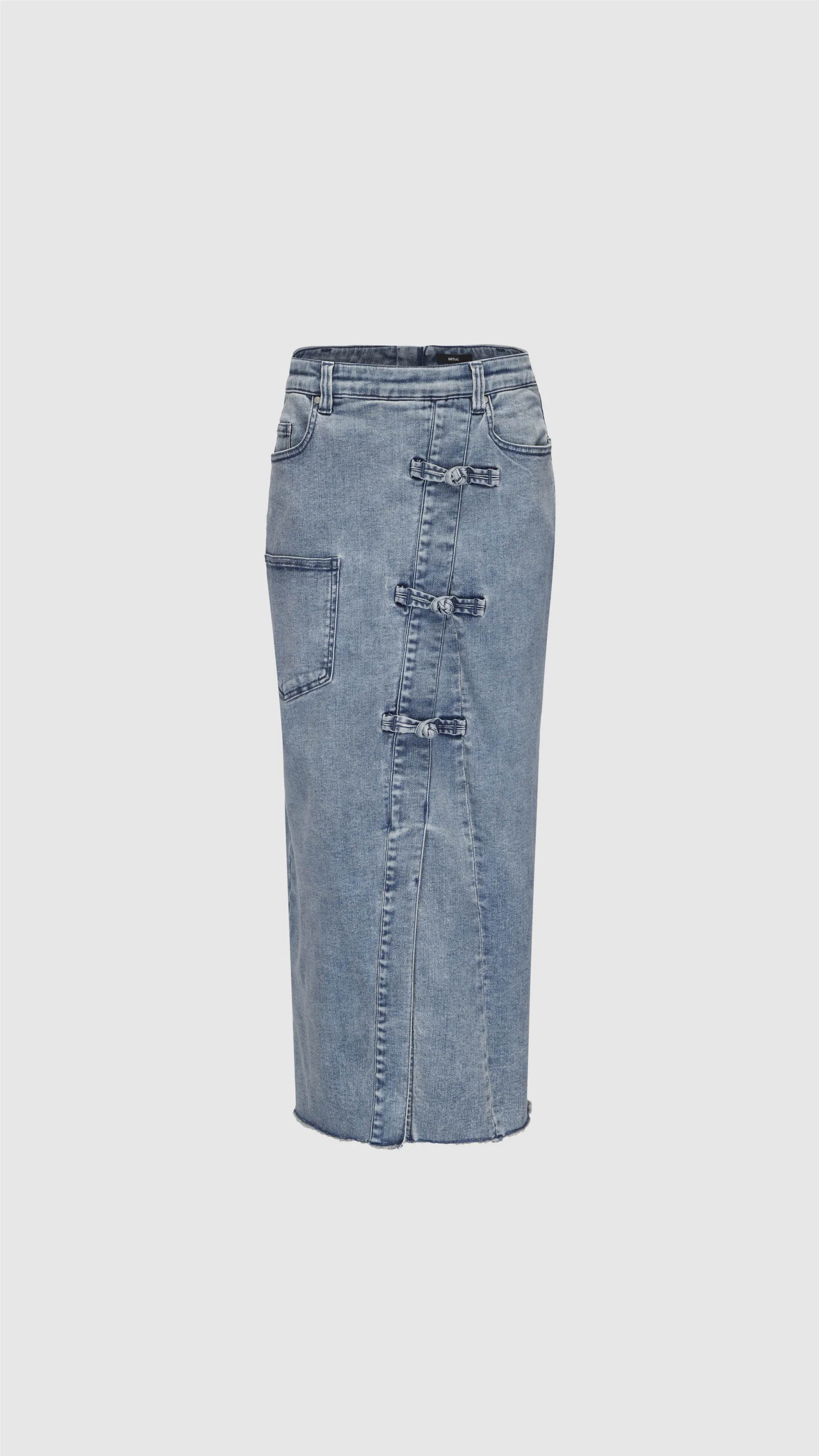 Rebuilt Denim Pencil Skirt