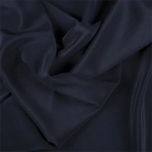 Runway Silks Navy Blue Silk Crepe de Chine Fabric