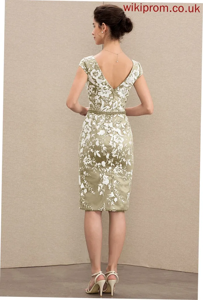 Sheath/Column Bride Lace Mother of the Bride Dresses the of Mother Dress V-neck Sequins Knee-Length Beading With Kaylee