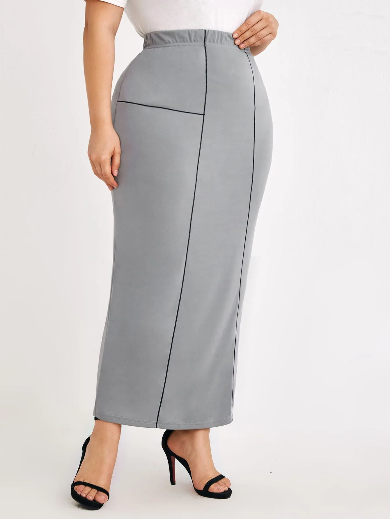 Split Maxi Plus Size Skirt