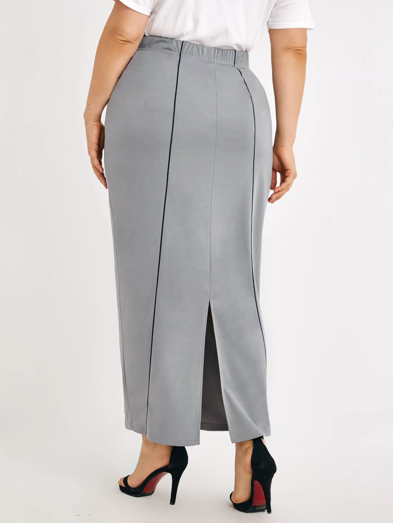 Split Maxi Plus Size Skirt