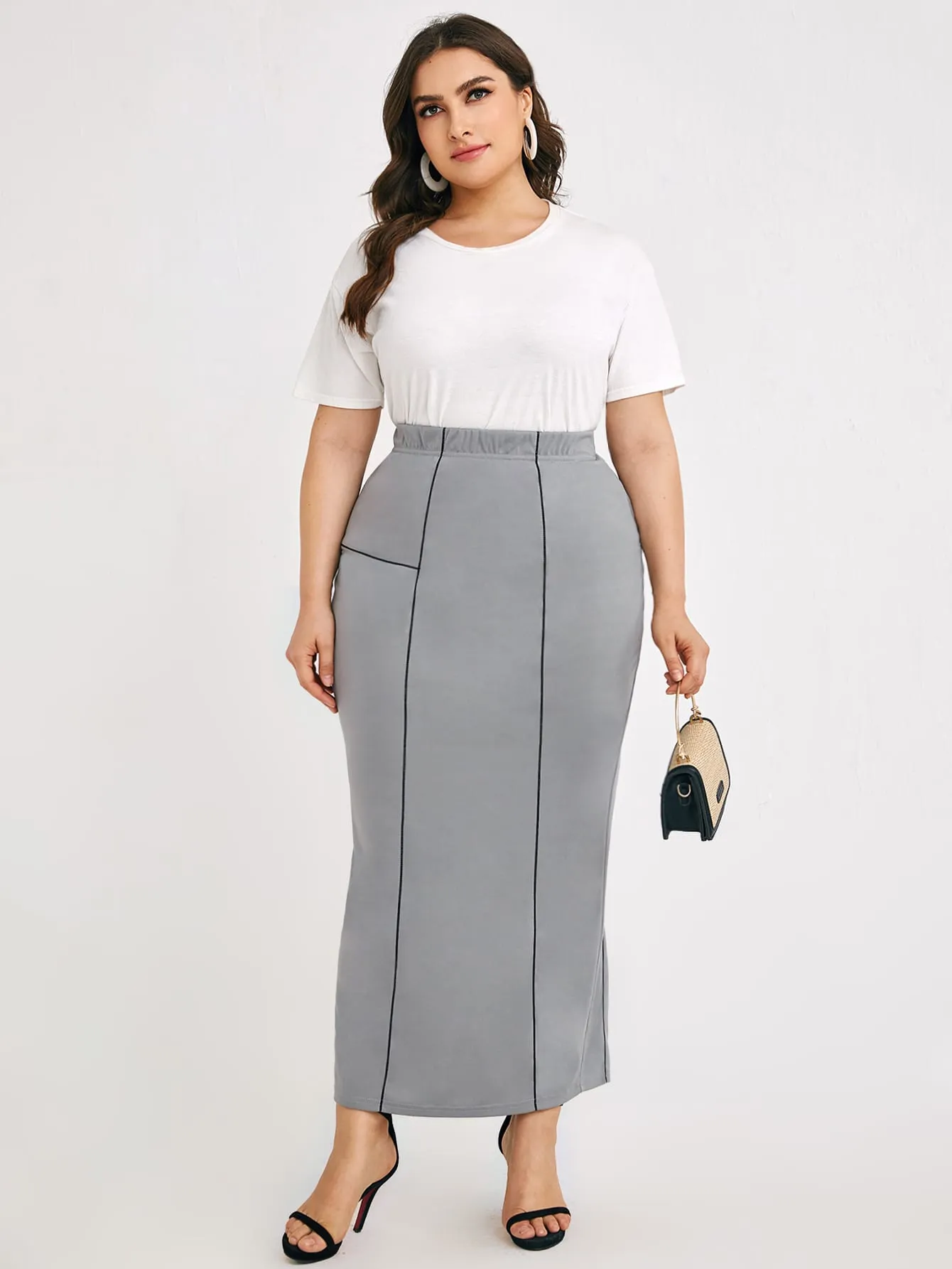 Split Maxi Plus Size Skirt