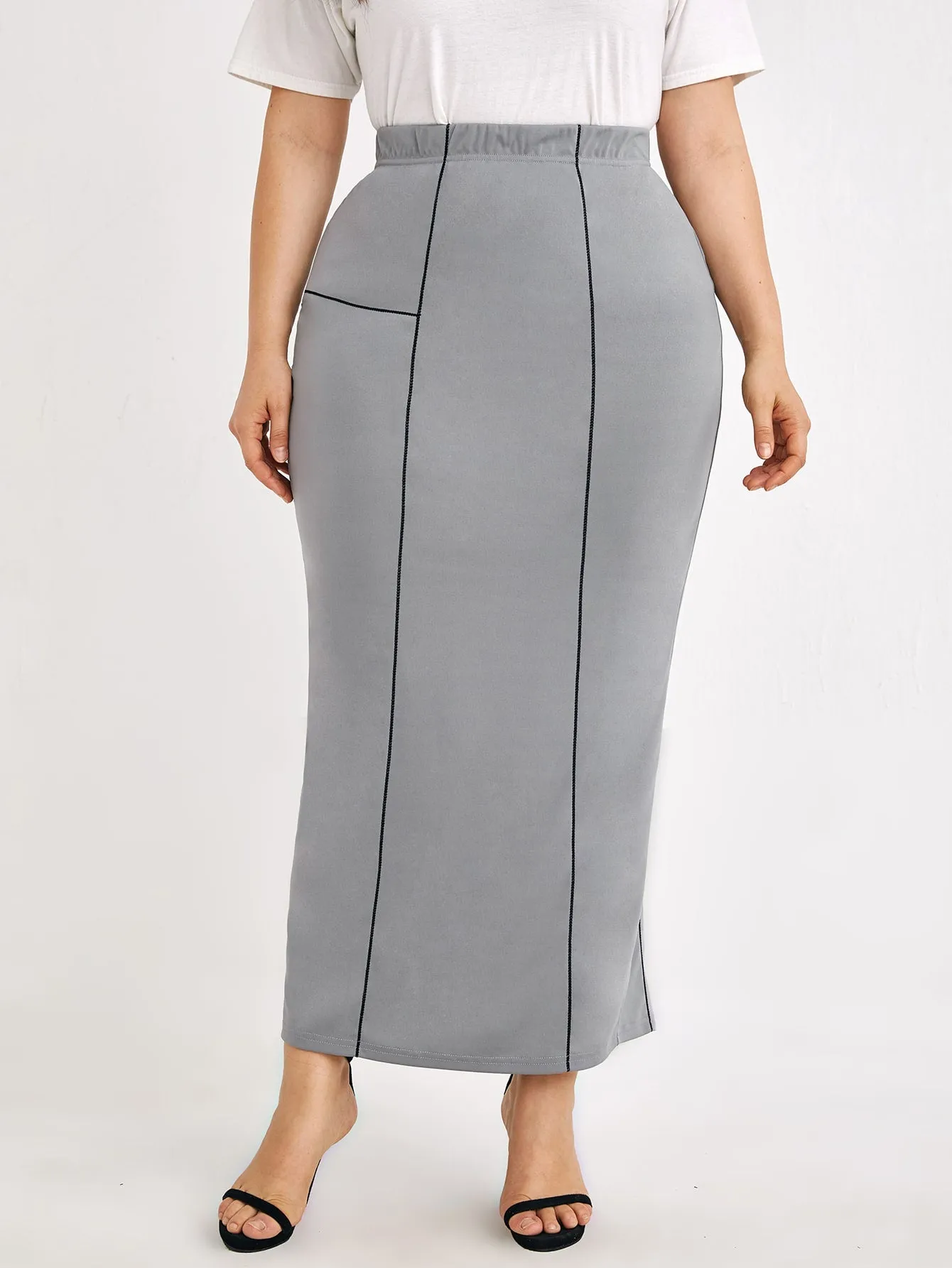 Split Maxi Plus Size Skirt