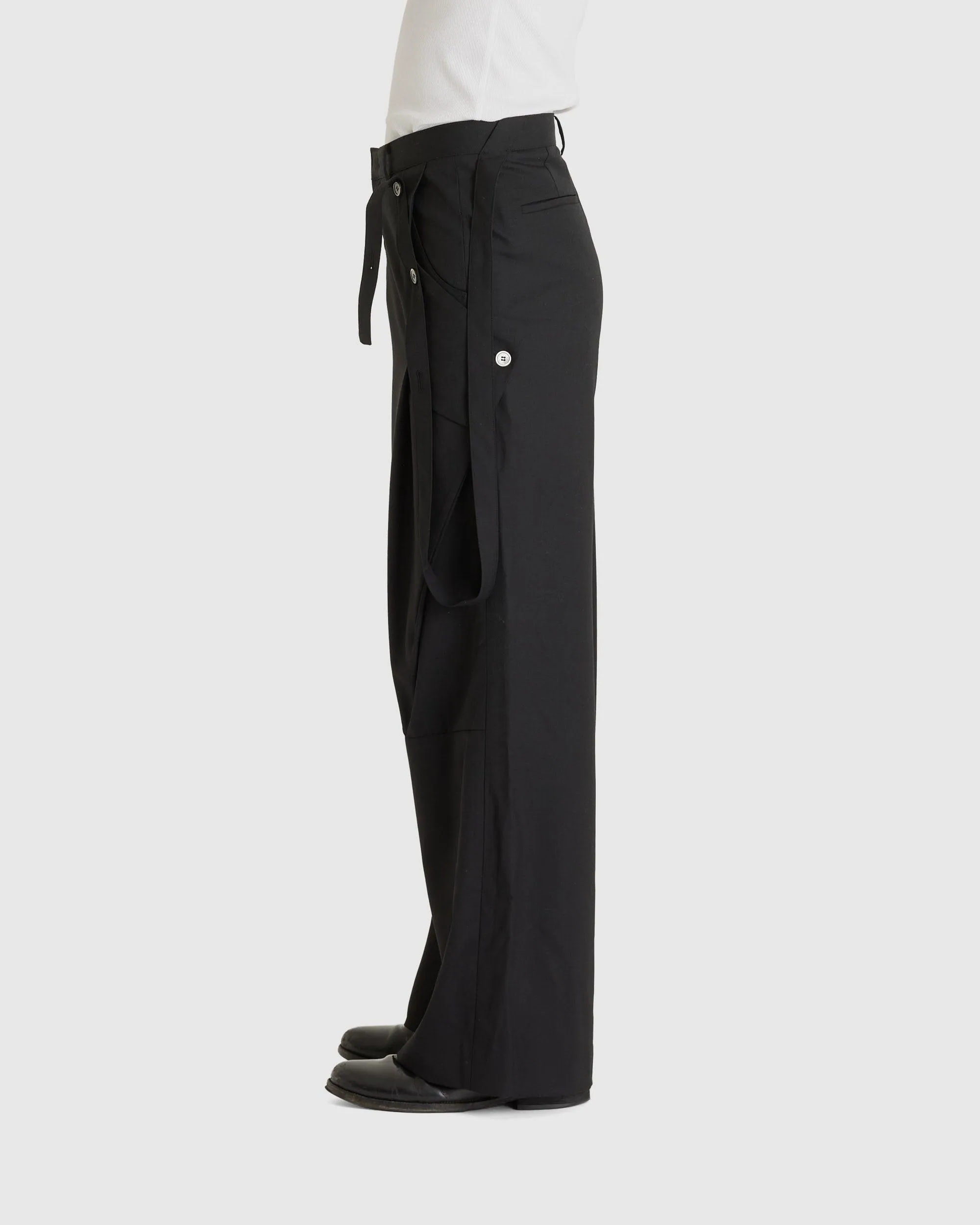 Tailored Detachable Pocket Wide Trousers